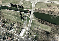 Google Earth view of  Erie Canal Lock No. 28-B and Lock No. 59 at Newark